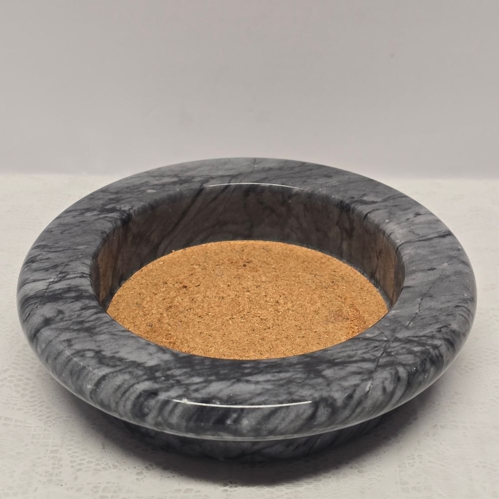 Crate and Barrel Gray Grey Marble Wine Bottle Coaster Holiday Minimalist